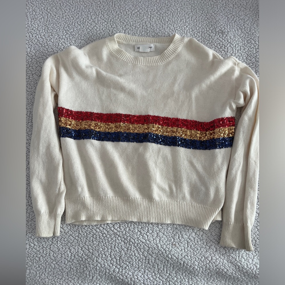 Girls size medium (8-10) lightweight sweater with sequin design
